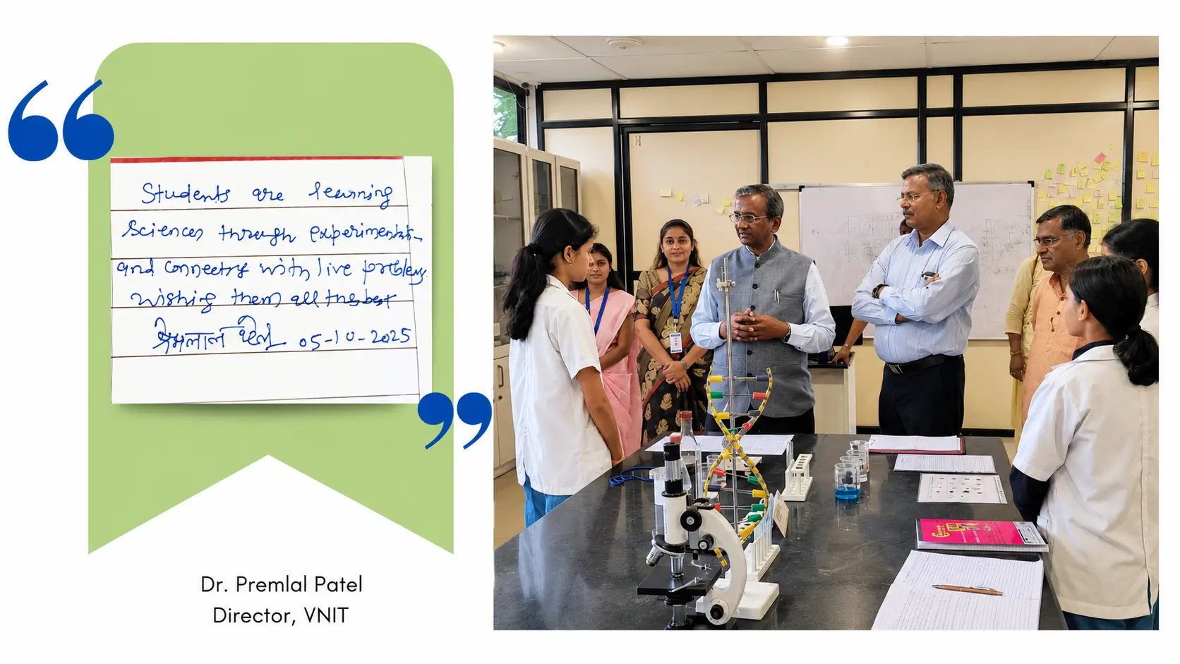 Dr. Premlal Patel during a lab interaction with students